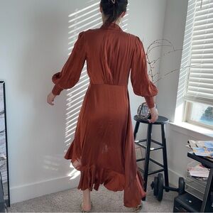 Zimmermann Rust High Low Silk Wrap NWT